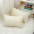 WLNUI Set of 2 Soft Velvet Lumbar Ivory White Pillow Covers 12x20 Inch Decorative Cute Pom Poms Throw Pillow Covers Cushion Case for Sofa Couch Home Farmhouse Decor