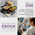 Premium Bento Lunch Box in 8 Modern Colors - 2 Compartments, Leak-proof - Includes Divider, Cutlery & Chopsticks - 40oz Japanese Bento Box for Adults & Kids - Zero Waste & Food-Safe
