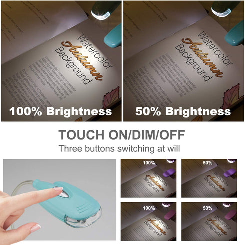 LUXSWAY Book Light for Reading at Night in Bed Kids Book Light Bookmark Bed Clip Book Light for Kids Book Lamp Portable LED Reading Light with Flexible Battery Operated Reading Lamp for Travel