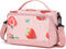 Sunny Bird Small Insulated Lunch Bag Portable Lunch Box Tote for Work and School (Strawberry pink)