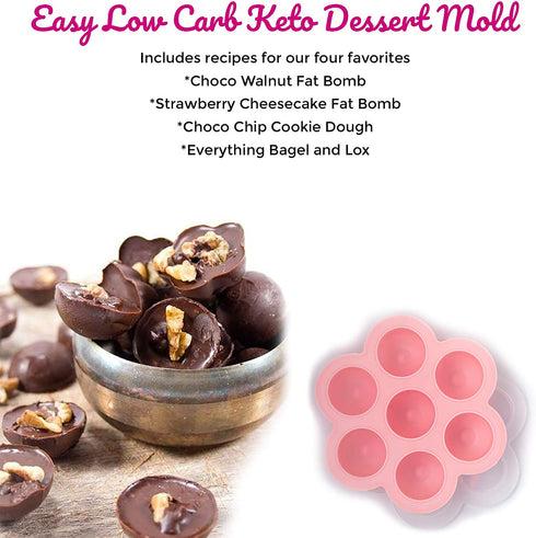 Keto Fat Bomb-Dessert Molds and Recipe Tray with Easy and Simple Low Carb, High Fat Treats