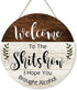 CHDITB Welcome to the Shitshow Wood Door Sign, Alcohol Shitshow Rustic Wall Door Hanging Sign(12x12), Funny Welcome Wall Hanging Sign Plaque for Front Door Entryway Porch Bar Pub Farewell Party
