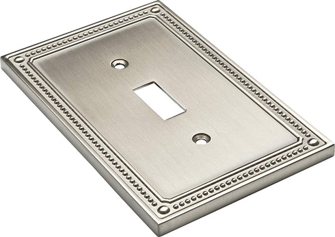 Franklin Brass W35059V-SN-C Classic Beaded Single Duplex Wall Plate/Switch Plate/Cover (3 Pack), Satin Nickel