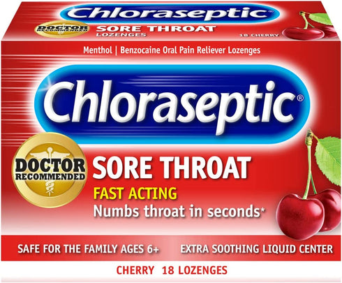Chloraseptic Sore Throat Lozenges, Cherry 18 Count