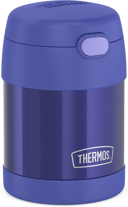 THERMOS FUNTAINER 10 Ounce Stainless Steel Vacuum Insulated Kids Food Jar with Folding Spoon, Purple