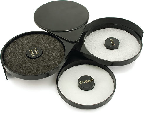 True 3 Tiered Cocktail Rimmer Garnishing Tools, Black