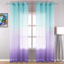 Lilac Turquoise Curtains for Bedroom Girls Room Decor 2 Panels Beautiful Elegance Ombre Window Sheer Grommet Curtains for Girls Mermaid Gift Party Birthday Decoration Green Purple 52 x 84 Inch Length