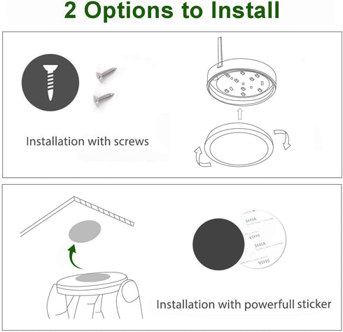 AIBOO Under Cabinet LED Black Cover Puck Lighting Kit with Touch Dimmer Switch for Kitchen Cupboard Closet Lighting (3 Lights,Warm White)