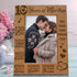 KATE POSH - Our 10th Wedding Anniversary Picture Frame, 10th, 10 Years Anniversary, 10 Years of Marriage, 120 Months of Love - Engraved Natural Wood Picture Frame (4x6-Vertical)