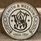 AMELIA SHARPE Metal Tin Sign Smith & Wesson Decoration Sign Restaurant Store bar Family cave Diameter: 30cm Wall Decoration