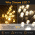 Outdoor String Lights 82 FT 200 LED 2 Pack UL Safe Certified Weatherproof 9 Modes Fairy Twinkle Lights for Indoor/Outdoor Backyard,Party,Garden,Patio,Wedding,Holiday Decor (Warm White)