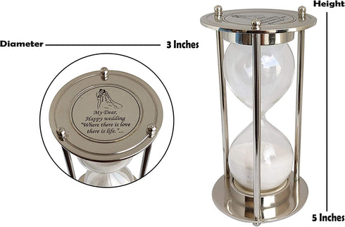 Wedding gift Fillable Unity Hourglass Sand Timer - Engraved Wedding ceremony Gift - Sand Ceremony Contemporary Custom sand Hourglass.