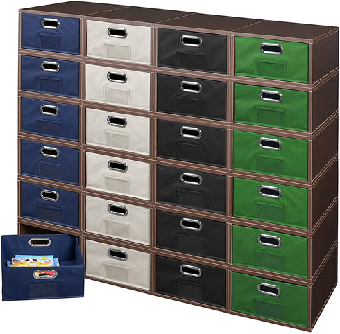 Niche Cubo Set of 2 Half-Size Foldable Fabric Storage Bins- Black