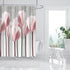 Artsbay Floral Shower Curtain Modern Elegant Pink Tulip Flower Design Art Print Bath Curtain Home Apartment Pink and Gray Fabric Bathroom Accessories Set