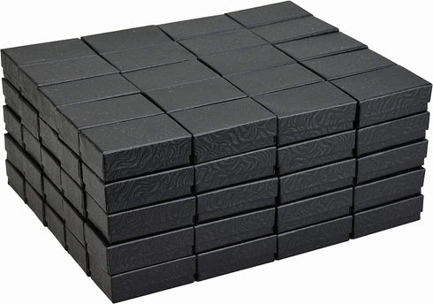 JPB Black Swirl Cotton Filled Jewelry Box #21 (Case of 100) 2.5 inches x 1.5 inches
