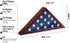 Americanflat Flag Case for Veterans - Fits a folded 3' x 5' American Military Flag - Triangle Display with Polished Plexiglass (Mahogany)