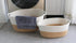 Dog Toy Basket White Brown Cotton Rope Basket Shallow Cute Pet Toy Storage Bin Home Storage Woven Basket for Living Room Clothes Towel Blanket Item Storage Basket