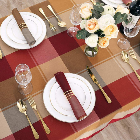 Macosy Rectangle Tablecloth, Red Tablecloth for Rectangle Tables 60 x 84 Waterproof Spill Proof Dust-Proof Wrinkle Resistant Tablecloth for Outdoor and Kitchen Dining Room(60"x84",6-8 Seats,Red)