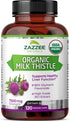 Zazzee USDA Organic Milk Thistle Extract Capsules, 120 Vegan Capsules, 7500 mg Strength, 80% Silymarin Flavonoids, Potent 30:1 Extract, USDA Certified Organic, Vegan, Non-GMO and All-Natural