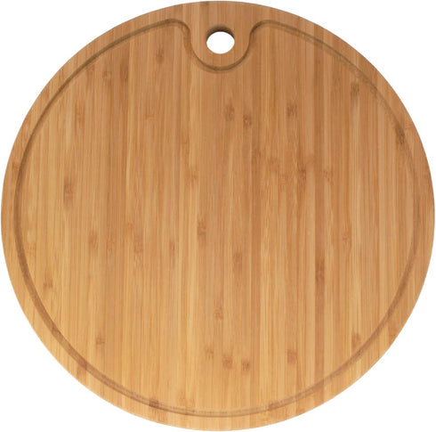 Bamboo Round Cutting Board 12" diameter x 0.75" thickness - 1 Piece