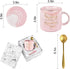 The Best Moms Get Promoted to Grandma Mug, Mother's Day Gifts for Grandma, Best Grandma Gift from Grandson Granddaughter, Funny Coffee Mug for Grandma, Grandma Mugs 12Oz with Box and Spoon Coaster