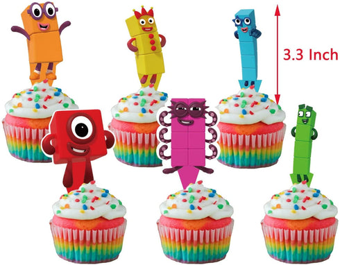 Galoulo Number Birthday Party Supplies For Blocks ,Number Birthday Party Decorations For Blocks Included Cake Toppers, CupCake Toppers, Balloon, Banner, Number Theme block Party Favor Pack Set