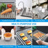 Dish Drying Rack 17.5" x 15", G-TING Over Sink Roll Up Large Dish Drainers Rack, Multipurpose Foldable Kitchen Sink Rack Mat Stainless Steel with Silicone Rims for Dishes, Cups, Fruits Vegetables