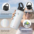 32 OZ Insulated Water Bottle with Straw & 3 Lids, Yoehka Vacuum Stainless Steel Thermos Mug, Double Wall Sweat-proof Sports Water Bottle to Keep Water Hot/Cold, with Cleaning Brush (Rainbow White)
