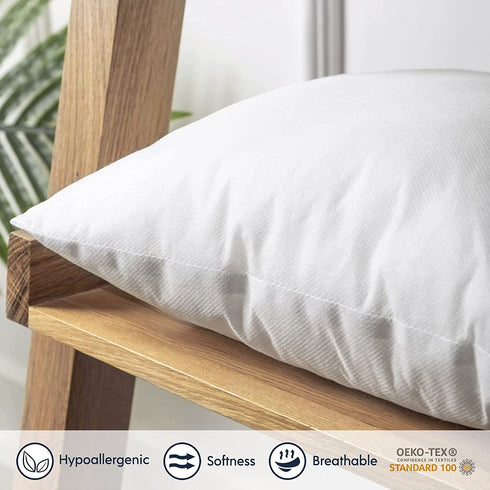 Phantoscope 18 x 18 Pillow Inserts, Set of 4 Hypoallergenic Square Form Decorative Throw Pillow Inserts, Made in USA Couch Bed Pillows - 18 inches