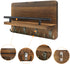 AilyHooms Key Holder Wall Mounted Mail Holder with 10 Hooks and 2 Wooden DIY Keychains - Wooden Decorative Key Hanging Rack Mail and Key Organizer Rustic Wall Shelf Decor, 12'' x 7'' x 3''