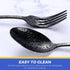 12-Pieces Polished Black Silverware Set, Flatware Set for 6, Stainless Steel Tableware Cutlery Set with Dinner Spoons Forks, Utensil Sets for Home Kitchen Restaurant Hotel, Dishwasher Safe