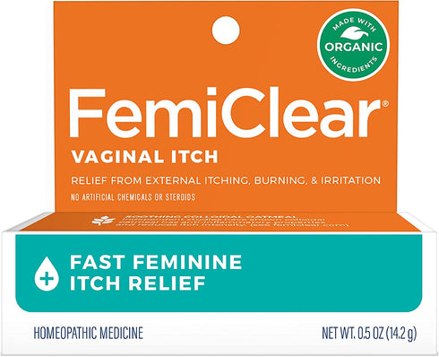 FemiClear Vaginal Itch Relief | Effective Organic Ingredients | External Itch Relief Ointment | Feminine Hygiene Products | Vaginal Health Cream| Relieves Dryness| Feminine Products - 0.85 Oz