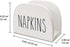 Karisky Rustic Napkin Holder Farmhouse Solid Real Wood Freestanding Napkin Dispenser for Kitchen Countertops, Tables, 6 x 4 Inch, White