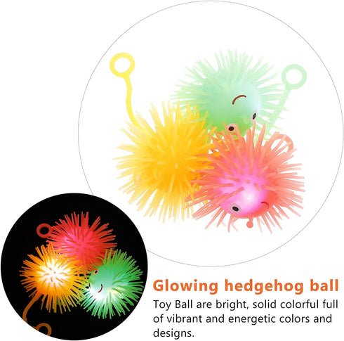 NUOBESTY Light up Puffer Balls, Squishy Stress Relief Balls for Kids Adults, 5pcs Sensory Ball Toy for Goodie Bags, Stocking Stuffers Party Favors