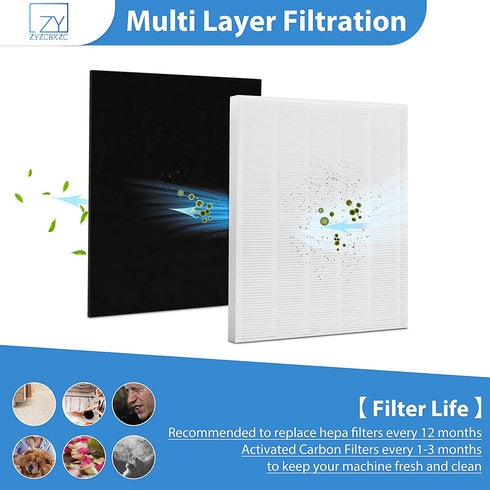 C545 Filter Compatible with Winix C545, Replace with Winix S Filter 1712-0096-00, 1 Pack Post Filter + 4 Activated Carbon Pre Filters