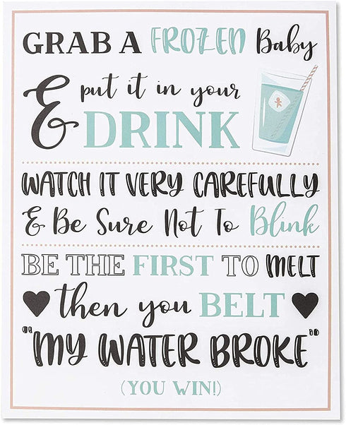 Juvale My Water Broke Baby Shower Game - 60 1 Inch Tiny Plastic Babies, 3 Ice Cube Trays, 1 Sign