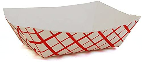 Concession Essentials 1lb Paper Food Trays. Heavy Duty, Grease Resistant- Pack of 100ct