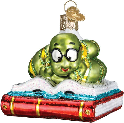 Old World Christmas Bookworm Glass Blown Ornaments for Christmas Tree