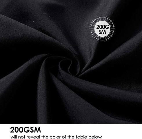 EVENTSDECO Round Tablecloth Black Table Cloth 132 Inch Polyester Fabric Table Cloths for Banquet Party Dining Buffet and Vendor