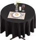 EVENTSDECO Round Tablecloth Black Table Cloth 132 Inch Polyester Fabric Table Cloths for Banquet Party Dining Buffet and Vendor