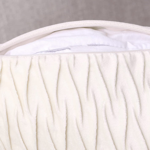 MADIZZ Set of 2 Super Soft Velvet Decorative Throw Pillow Covers 20x20 inch White Square with Texture Luxury Style Cushion Case Pillow Shell for Sofa Bedroom