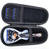 Enerfort Hard EVA Razor Travel Case Compatible with Gillette Men's Razor - Mesh Pocket for 2 Razor Blades + Lightweight Carrying Handle + Durable Zipper (Only Case) (Black)