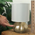 Catalina 18581-001 Transitional 2 Pack Matching Small Touch Table Lamp Set, 9.25, Classic Antique Brass, 2 Count