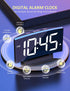 Digital Alarm Clock for Bedrooms, Bedside Clock with 6 Levels of Brightness, Snooze, Adjustable Volume and 3 Alarm Sounds, 12/24Hr, Easy to Set, Curved Design, Compact Desk Clock for Bedroom Decor