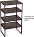 SONGMICS Cabinet Shelf Organizers, Stackable, Expandable, Set of 2 Metal Kitchen Counter Shelves, Brown UKCS01BR