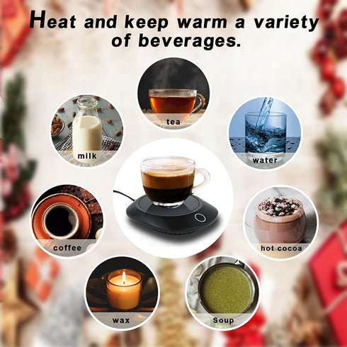 Coffee Mug Warmer Smart Beverage Warmer,Coffee Cup Warmer for Desk with Auto Shut Off Mug Heater & Detachable Cable,Milk Tea Cocoa Candle Warmer Heating Plate,Coffee Warmer for Desk Office Home Gift