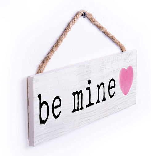 P. Graham Dunn Be Mine Pink Heart 10 x 3.4 Pine Wood Decorative String Sign
