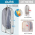 BiCINE 40" Garment Bags for Hanging Clothes 6" Gusset, Clear Suit Bags for Closet Storage Travel with 2 Zippers, Breathable Clothes Garment Cover for Coats Sweaters Shirts Dress (White, 3 Pack)