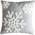 HUAGUOGUO 18 x 18 Inch 2PCs Embroideried Pillowcase?Christmas Holiday Falling Snowflake Cotton Linen Throw Pillow Cover Cushion Home Sofa Bed Car Decorative (Grey)
