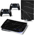 Ps5 Stickers Full Body Vinyl Skin Decal Cover for Playstation 5 Digital Edition Console Controllers (CD Version, Black Glass)